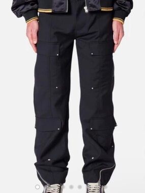 NWT MNML Angled Zip Cargo Pants in Black